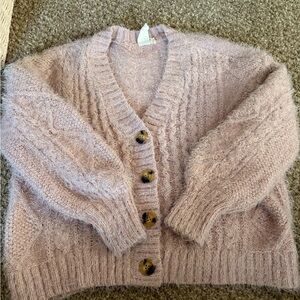 Elegant Mauve Button-Up Cardigan